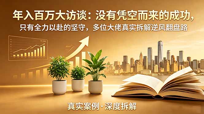 年入百万大访谈-更新：没有凭空而来的成功，只有全力以赴的坚守，多位大佬真实拆解逆风翻盘路-heixxmi