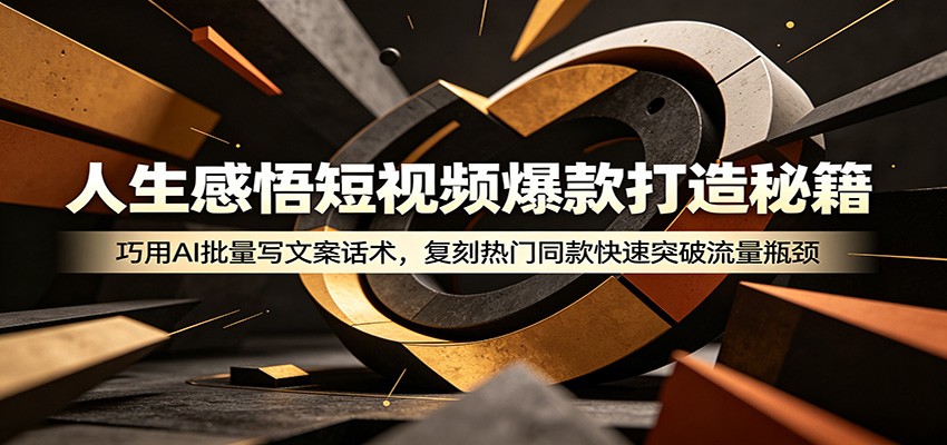 人生感悟短视频爆款打造秘籍：巧用A 批量写文案话术，复刻热门同款快速突破流量瓶颈-heixxmi