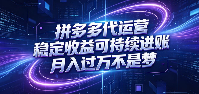 拼多多代运营，小白也能轻松月入过万，真实运营数据可查，全托管代运营-heixxmi
