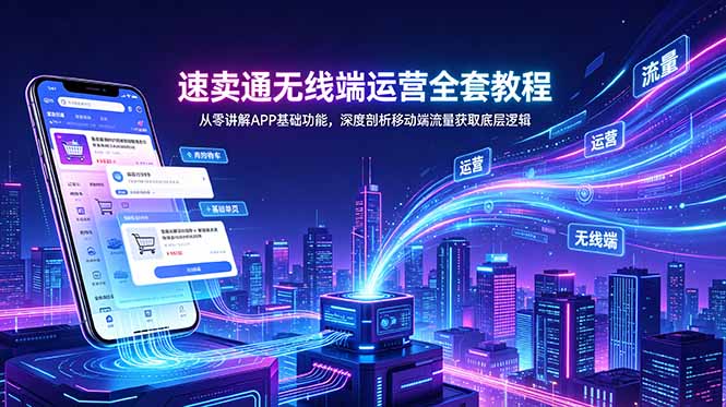 速卖通无线端运营全套教程，从零讲解APP基础功能，深度剖析移动端流量获取底层逻辑-heixxmi