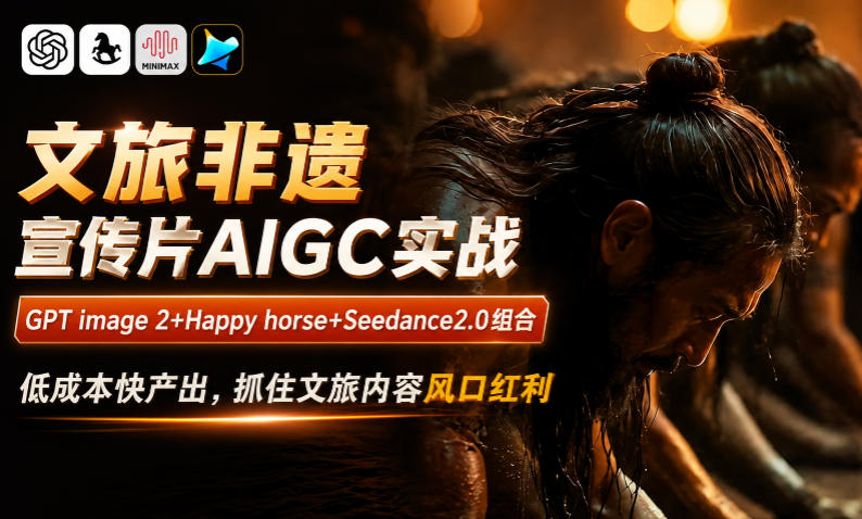文旅非遗宣传片AIGC实战，GPT image 2+Happy horse+Seedance2.0组合，低成本快产出，抓住文旅内容风口红利-heixxmi