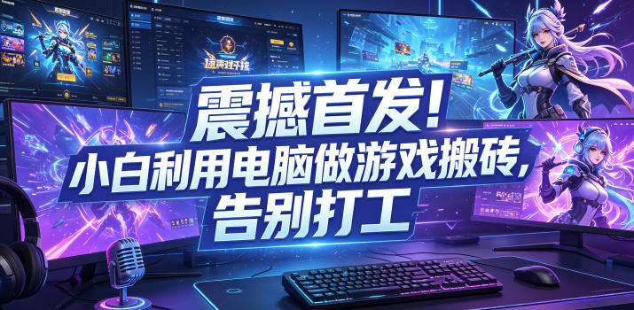 震撼首发！小白利用电脑做游戏搬砖，告别打工【揭秘】-heixxmi
