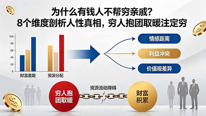付费文章：为什么有钱人不帮穷亲戚？8个维度剖析人性真相，穷人抱团取暖注定穷-heixxmi