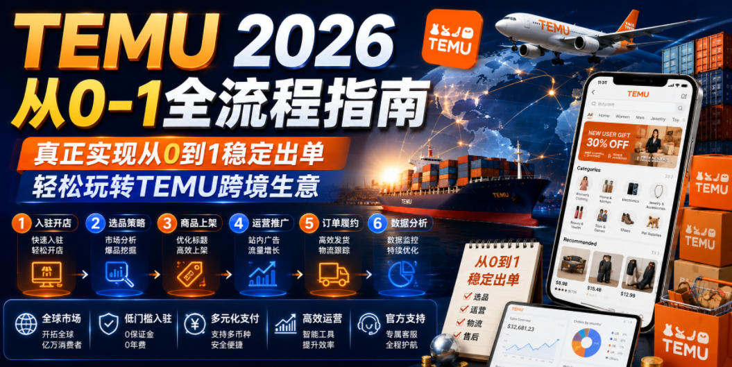 TEMU 2026从0-1全流程指南，真正实现从0到1稳定出单，轻松玩转TEMU跨境生意-heixxmi