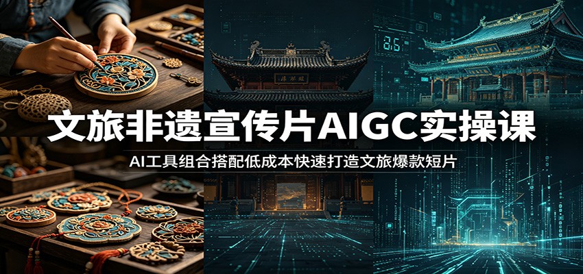 文旅非遗宣传片AIGC实操课：AI工具组合搭配低成本快速打造文旅爆款短片-heixxmi