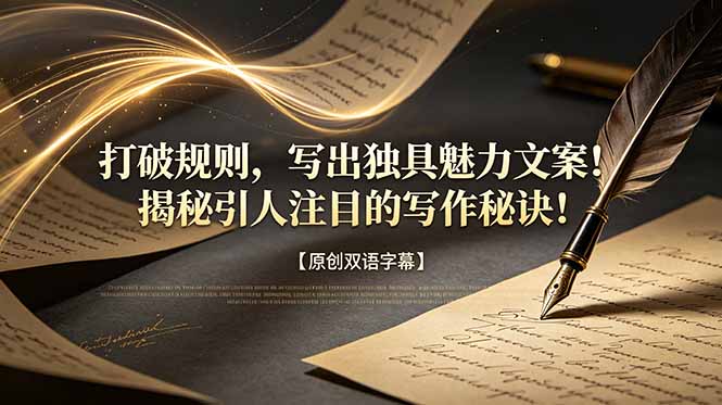 打破规则，写出独具魅力文案！揭秘引人注目的写作秘诀！【原创双语字幕】-heixxmi