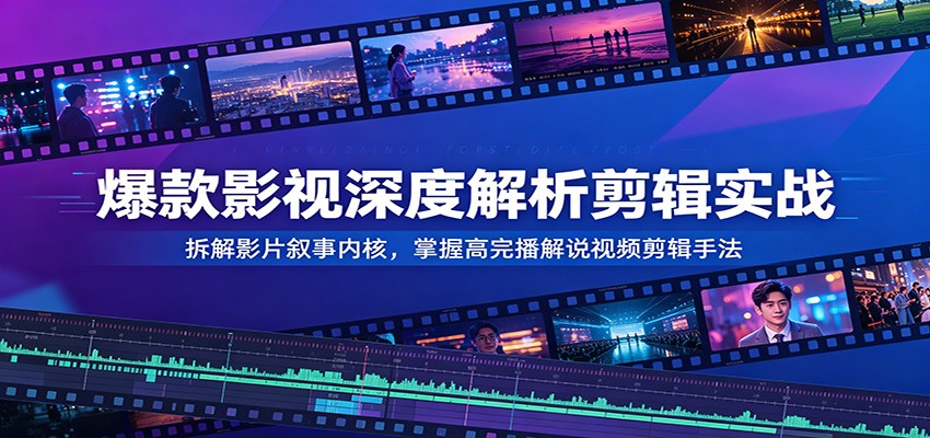 爆款影视深度解析剪辑实战：拆解影片叙事内核，掌握高完播解说视频剪辑手法-heixxmi