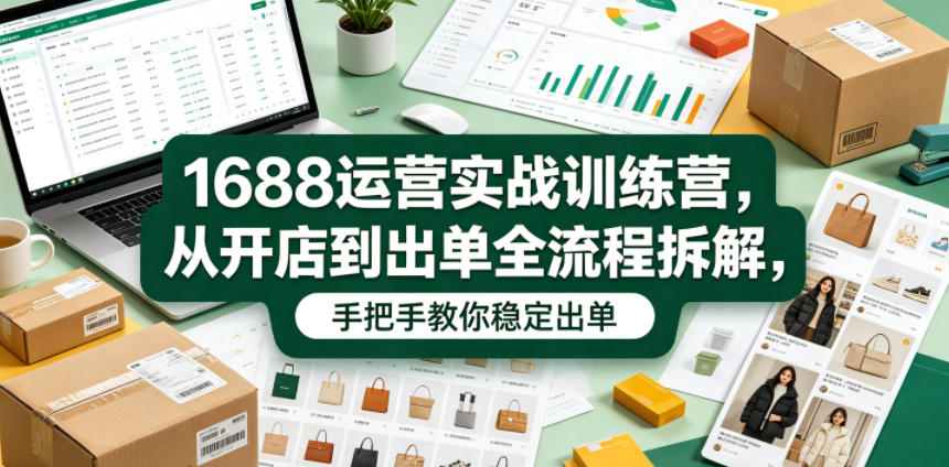 1688运营实战训练营，从开店到出单全流程拆解，手把手教你稳定出单(更新0620)-heixxmi