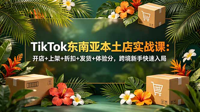 TikTok东南亚本土店实战课：开店+上架+折扣+发货+体验分，跨境新手快速入局-heixxmi