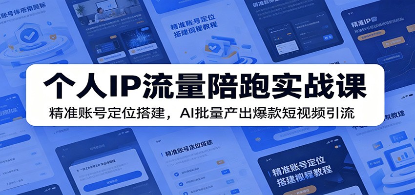 个人IP流量陪跑实战课：精准账号定位搭建，AI批量产出爆款短视频引流-heixxmi
