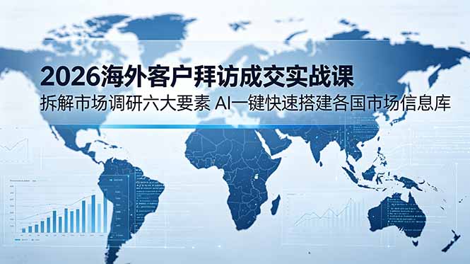 2026海外客户拜访成交实战课：拆解市场调研六大要素，AI一键快速搭建各国市场信息库-heixxmi