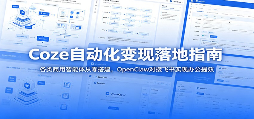 Coze自动化变现落地指南：各类商用智能体从零搭建，OpenClaw对接飞书实现办公提效-heixxmi