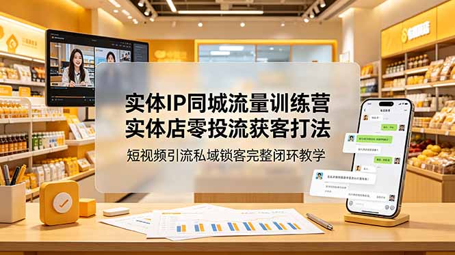 实体IP同城流量训练营：实体店零投流获客打法，短视频引流私域锁客完整闭环教学-heixxmi