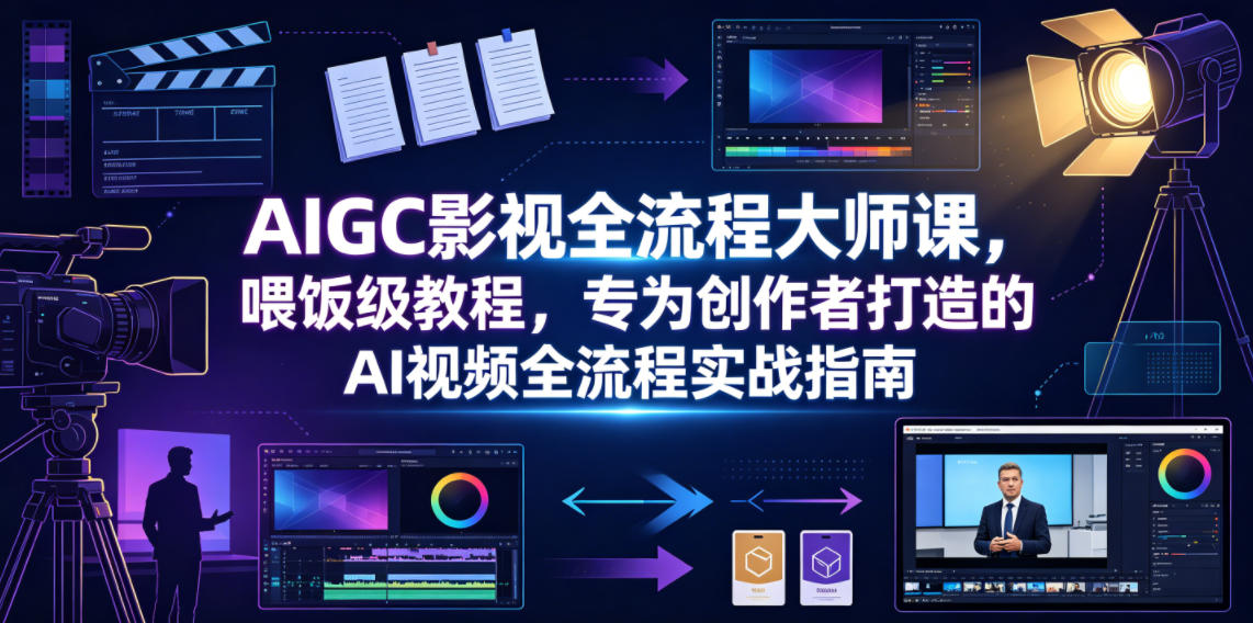 AIGC影视全流程大师课，喂饭级教程，专为创作者打造的AI视频全流程实战指南-heixxmi