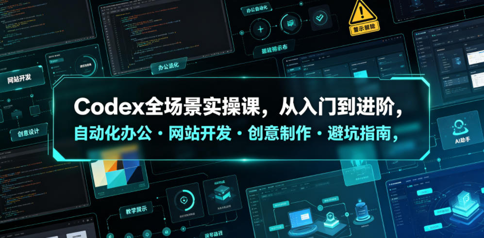 Codex全场景实操课，从入门到进阶，自动化办公・网站开发・创意制作・避坑指南，全流程教学-heixxmi