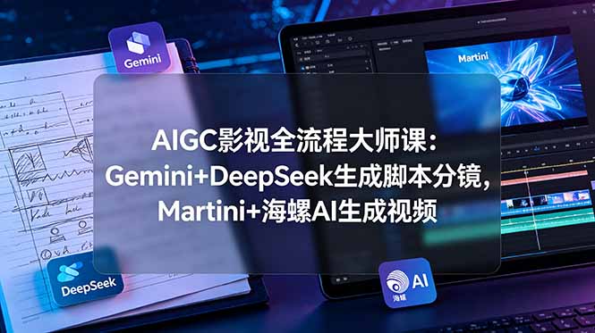 AIGC影视全流程大师课：Gemini+DeepSeek生成脚本分镜，Martini+海螺AI生成视频-heixxmi