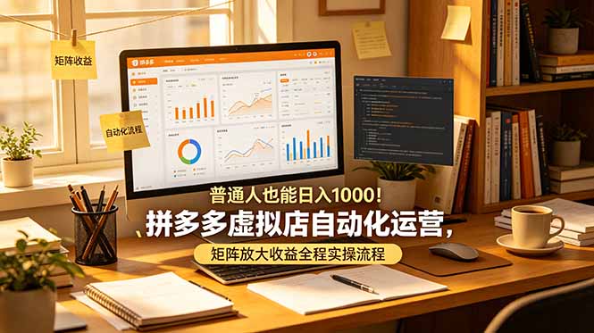普通人也能日入 1000！拼多多虚拟店自动化运营，矩阵放大收益全程实操流程-heixxmi
