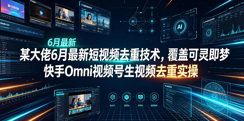 某大佬6月最新短视频去重技术，覆盖可灵即梦快手Omni视频号生视频去重实操-heixxmi