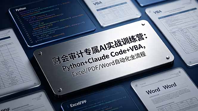 财会审计专属 AI实战训练营：Python+Claude Code+VBA，Excel/PDF/Word自动化全流程-heixxmi