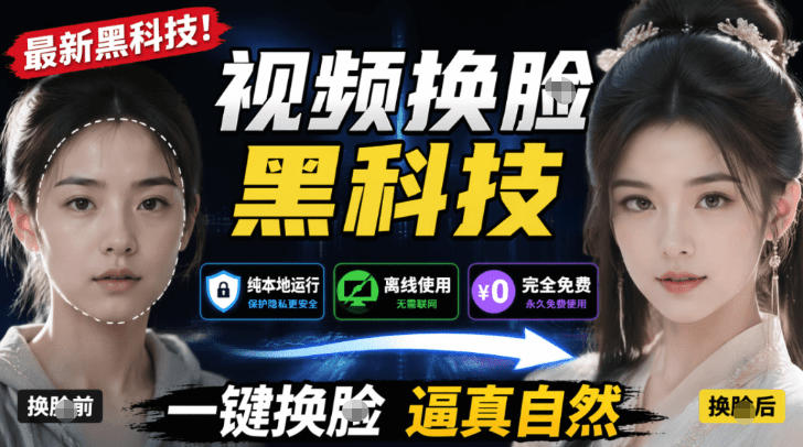 AI人工智能如此夸张？一键视频换Lian黑科技，纯本地离线运行，本地视频换Lian娱乐工具，AI FaceSwap-heixxmi
