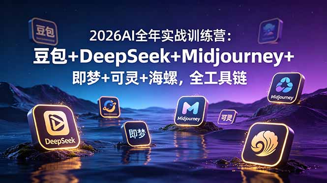 2026AI全年实战训练营：豆包+DeepSeek+Midjourney+即梦+可灵+海螺，全工具链-heixxmi