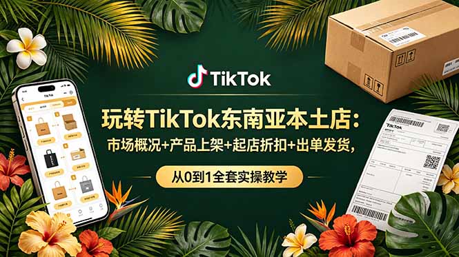 玩转TikTok东南亚本土店：市场概况+产品上架+起店折扣+出单发货，从0到1全套实操教学-heixxmi