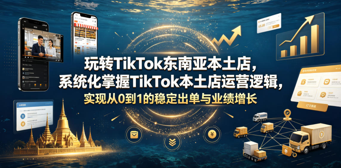 玩转TikTok东南亚本土店，系统化掌握TikTok本土店运营逻辑，实现从0到1的稳定出单与业绩增长-heixxmi
