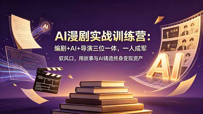 AI漫剧实战训练营：编剧+AI+导演三位一体，一人成军 驭风口，用故事与AI铸造终身变现资产-heixxmi