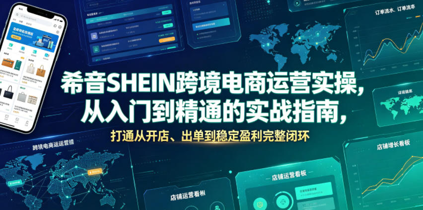 希音SHEIN跨境电商运营实操，从入门到精通的实战指南，打通从开店、出单到稳定盈利完整闭环-heixxmi