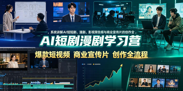 AI短剧漫剧学习营，系统讲解AI短剧、漫剧、影视预告片、爆款短视频与商业宣传片的创作全流程-heixxmi