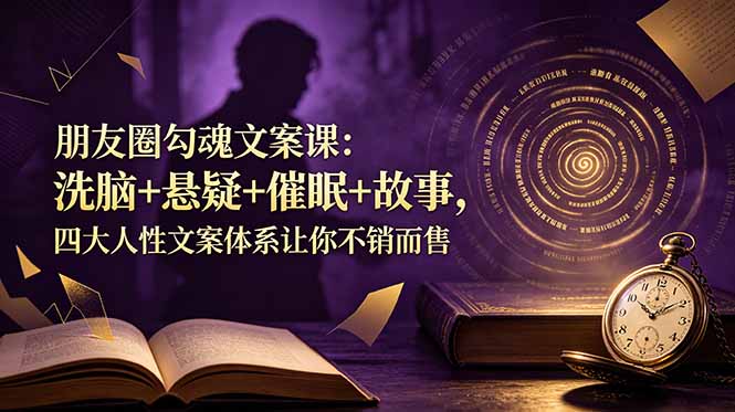 朋友圈勾魂文案课：洗脑+悬疑+催眠+故事，四大人性文案体系让你不销而售-heixxmi