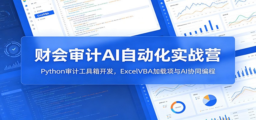 财会审计AI自动化实战营：Python审计工具箱开发，ExcelVBA加载项与AI协同编程-heixxmi