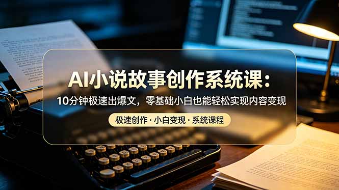 AI小说故事创作系统课：10分钟极速出爆文，零基础小白也能轻松实现内容变现-heixxmi