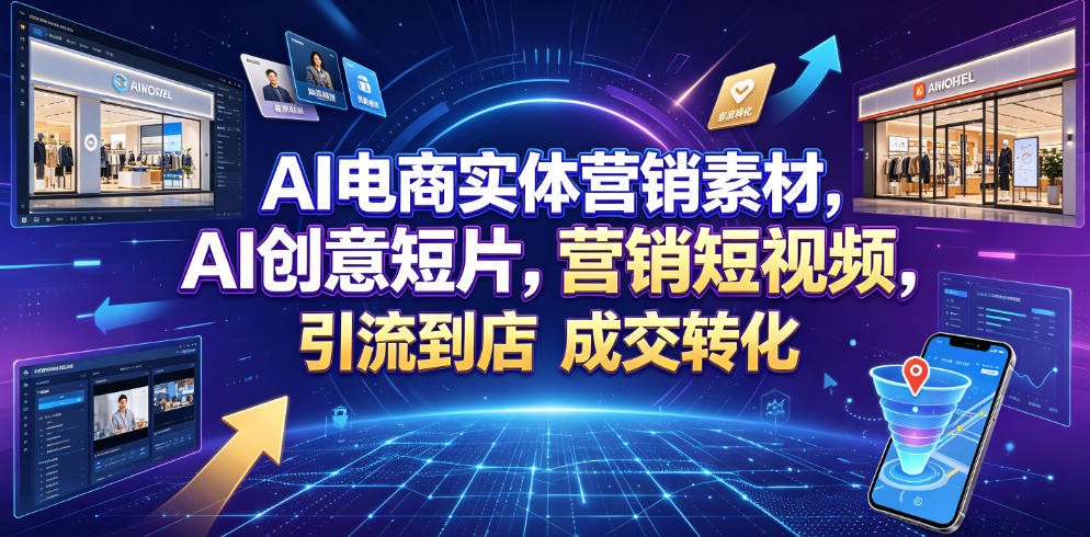 AI电商实体营销素材，AI创意短片，高效打造营销短视频，轻松引流到店，稳定提升门店客流与成交转化-heixxmi
