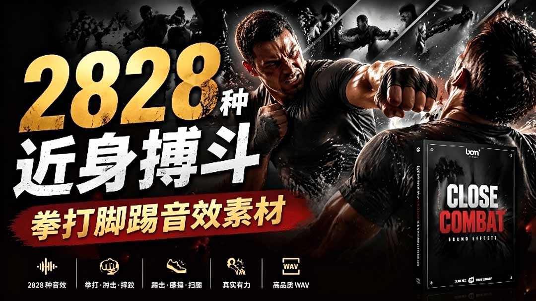 宝藏级别音效！2828种近身搏斗拳打脚踢音效素材，全部中文分类，免解压使用  Close Combat-heixxmi