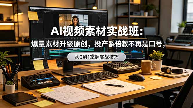 AI视频素材实战班：爆量素材升级原创，投产翻倍不再是口号，0-1系统教学实战落地-heixxmi