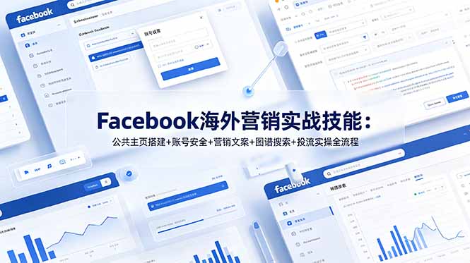 Facebook海外营销实战技能：公共主页搭建+账号安全+营销文案+图谱搜索+投流实操全流程-heixxmi