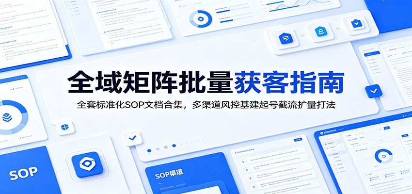 全域矩阵批量获客指南：全套标准化SOP文档合集，多渠道风控基建起号截流扩量打法-heixxmi