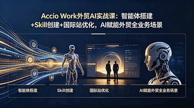 Accio Work外贸AI实战课：智能体搭建+Skill创建+国际站优化，AI赋能外贸全业务场景-heixxmi