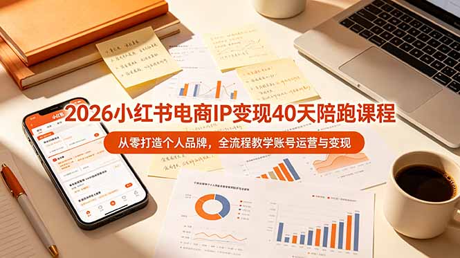 2026小红书电商IP变现40天陪跑课程-11期，从零打造个人品牌，全流程教学账号运营与变现-heixxmi