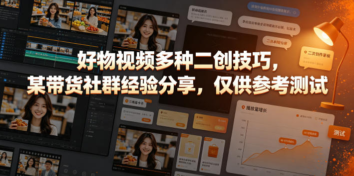 好物视频多种二创技巧，某带货社群经验分享，仅供参考测试-heixxmi