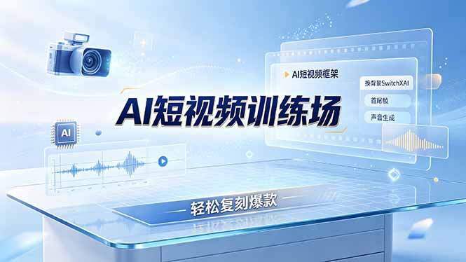 老陈AI短视频训练场：AI短视频框架+换背景SwitchXAI+首尾帧+声音生成，轻松复刻爆款-heixxmi