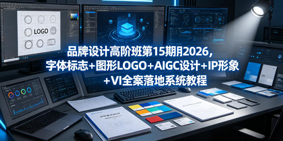 品牌设计高阶班第15期2026，字体标志＋图形LOGO＋AIGC设计＋IP形象＋VI全案落地系统教程-heixxmi