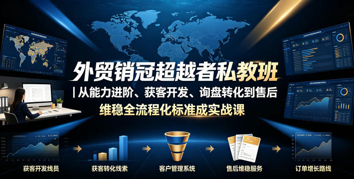 外贸销冠超越者私教班｜从能力进阶、获客开发、询盘转化到售后维稳全流程标准化成交实战课-heixxmi