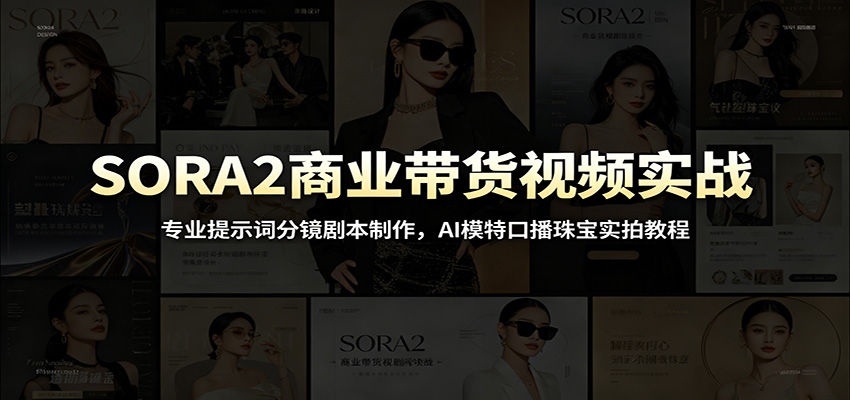 SORA2商业带货视频实战：专业提示词分镜剧本制作，AI模特口播珠宝实拍教程-heixxmi