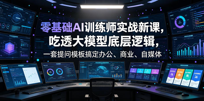 零基础AI训练师实战课，吃透大模型底层逻辑，一套提问模板搞定办公、商业、自媒体、设计、生活全场景AI落地应用-heixxmi