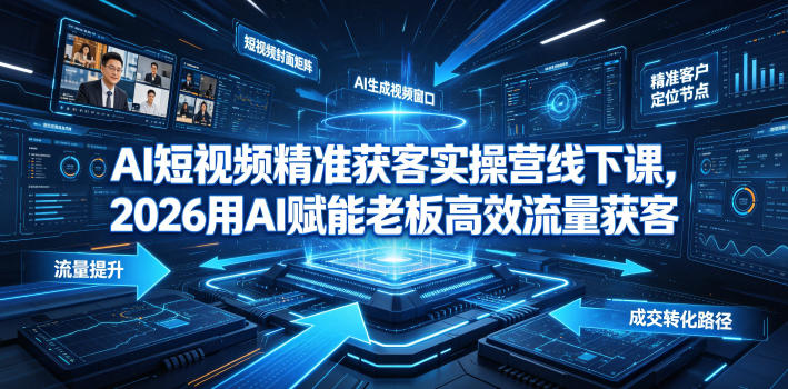 AI短视频精准获客实操营6月10-14号线下课，2026用AI赋能老板高效流量获客-heixxmi