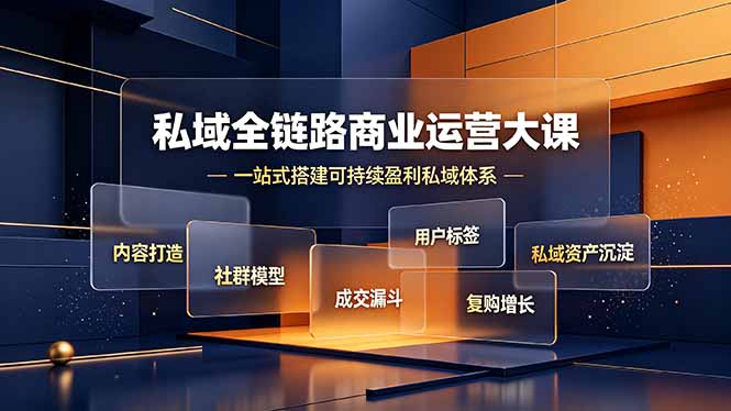 私域全链路商业运营大课，内容打造社群模型成交漏斗，一站式搭建可持续盈利私域体系-heixxmi