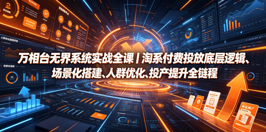 万相台无界系统实战全课｜淘系付费投放底层逻辑、场景化搭建、人群优化、投产提升全链路运营教程-heixxmi