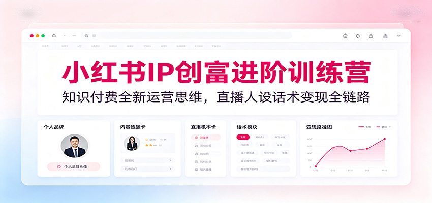 小红书IP创富进阶训练营：知识付费全新运营思维，直播人设话术变现全链路-heixxmi